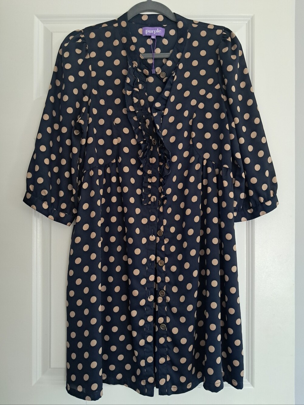 Brand Navy Blue Polka Dot Mini Dress
